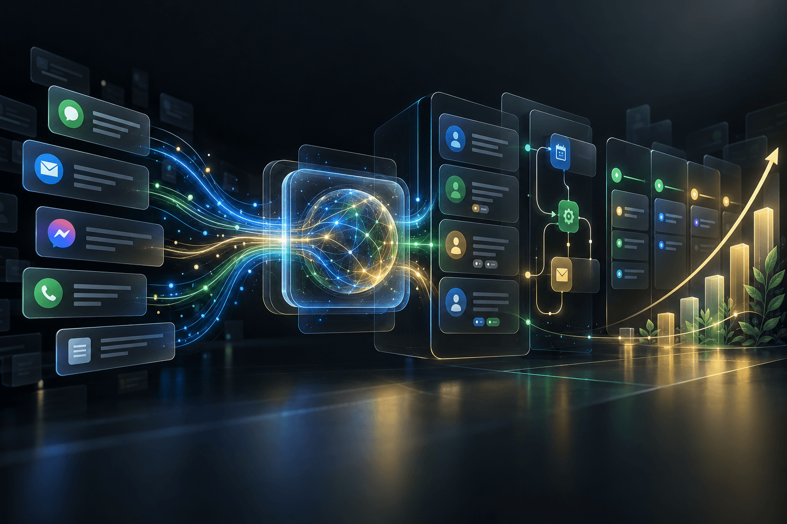 Powered2Grow AI business platform concept interface